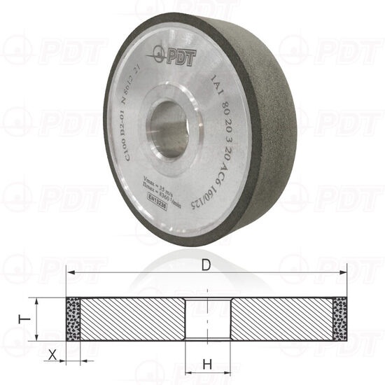 Алмазный шлифовальный диск (заточной диск), 1A1, 125x10x3x32, AC4 160/125, прямой, POLTAVA DIAMOND TOOLS BASIS