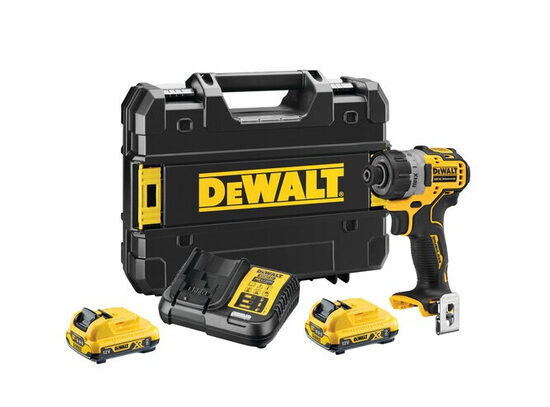 Дрель-шуруповерт DEWALT 12 В 1/4" 8 Нм 2x2.0 Ач DCF601D2-QW