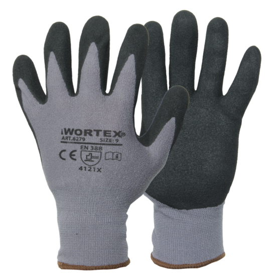 Рабочие перчатки WORTEX с нитриловым покрытием, размер 9, 6279
