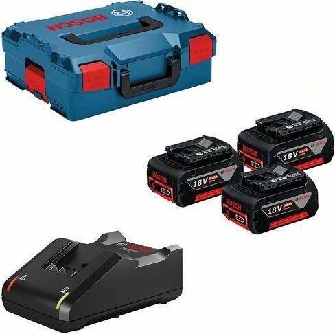 BOSCH АККУМУЛЯТОР 18В 5,0Ач x3 + ЗАРЯДНОЕ УСТРОЙСТВО GAL 18V-40 +LB