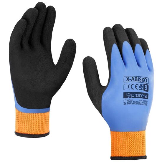 Утепленные рабочие перчатки с двойным покрытием из латексной пены и гладкого латекса X-ABISKO. 10 разм. X-ABISKO 10 5902767614627 