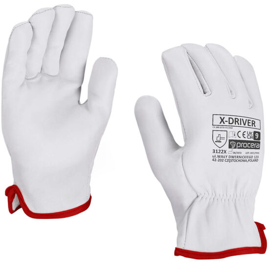 Кожаные рабочие перчатки X-DRIVER, размер 9.