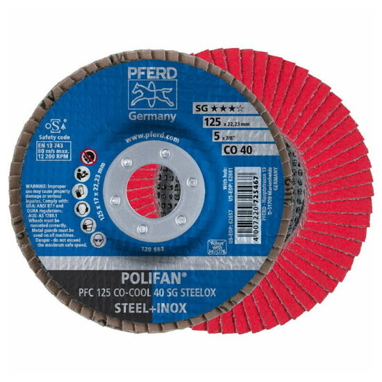 PFERD ЛЕПЕСТКОВЫЙ ДИСК SG STEELOX CO-COOL 125MM P40 PFC 125236