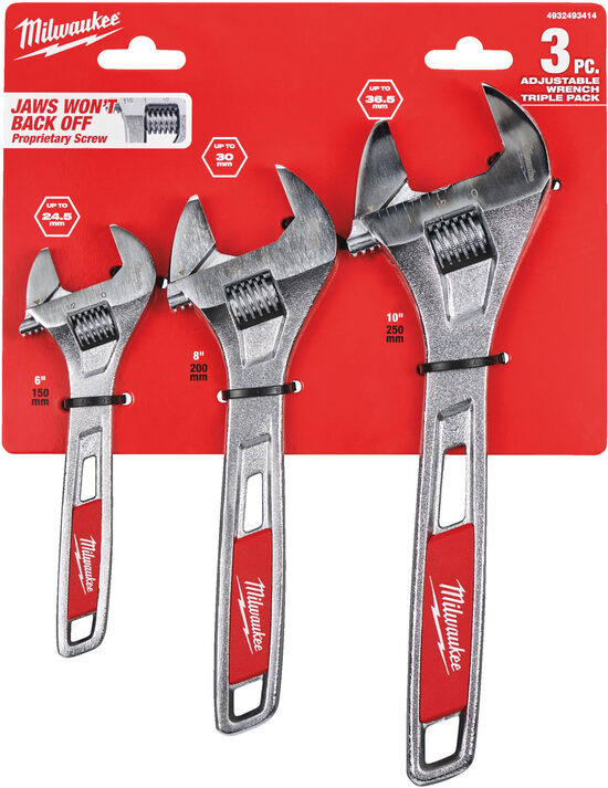 НАБОР РАЗВОДНЫХ КЛЮЧЕЙ MILWAUKEE 150 мм / 200 мм / 250 мм 4932493414