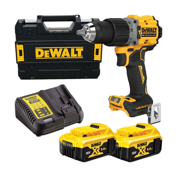 DEWALT Аккумуляторная ударная дрель 18 В (2x5,0 Ач) DCD805P2T-QW