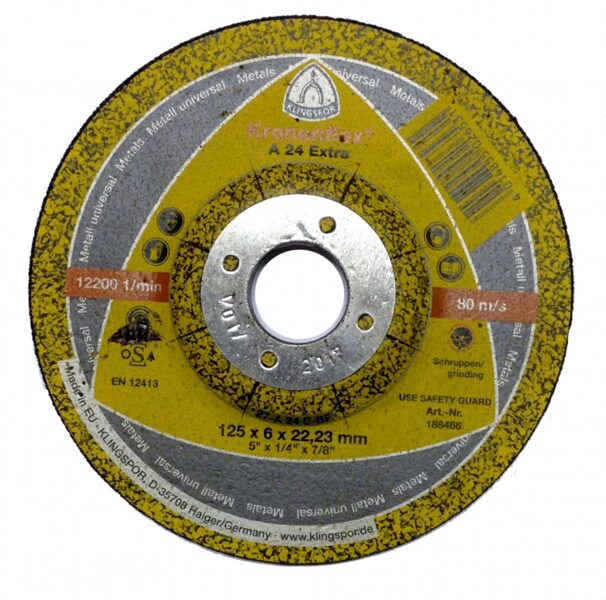 КРУГ ЗАЧИСТНОЙ ПО МЕТАЛЛУ KLINGSPOR 125Х6,0Х22,23ММ A 24 EXTRA 188466