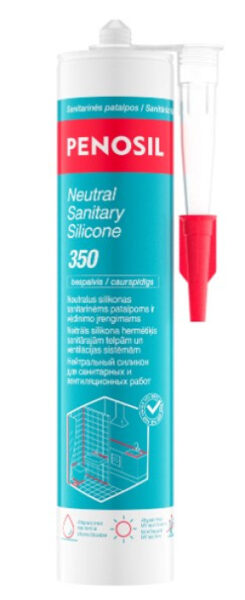 Penosil Neutral Sanitary Silicone 350c, 280мл, Нейтральный силиконовый герметик, белый