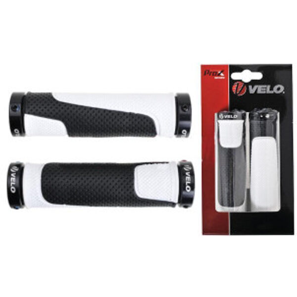 Ручки руля Velo ProX VLG-776AD3 129mm GEL Lock-on black-white GRIP95