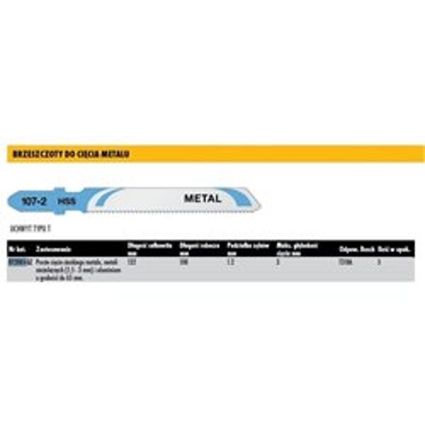 Пилка для лобзика DEWALT 135x1,2мм T318A МЕТАЛЛ /5 шт. DT2085-QZ