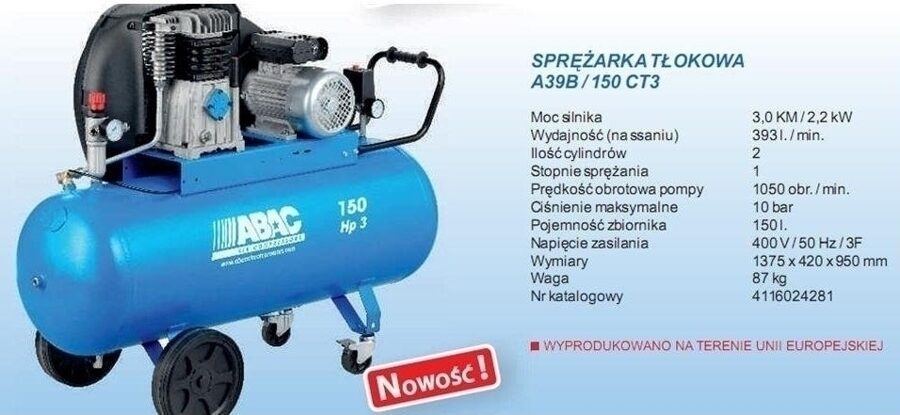 МАСЛЯНЫЙ КОМПРЕССОР ABAC PRO A39B / 150, 3 л.с., 400 В 4116024281