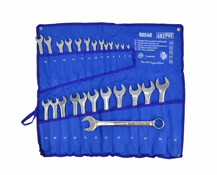 НАБОР КОМБИНИРОВАННЫХ КЛЮЧЕЙ ARTPOL ИЗ 25 ЭЛЕМЕНТОВ Cr-V  (6-32) 00548