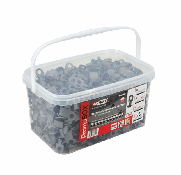 AWTOOLS Система укладки плитки PROMO BOX 1,5мм - 7-15мм, 900 шт. AW30377