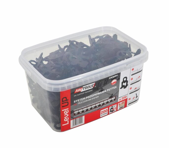 AWTOOLS Система укладки плитки LEVEL UP 1,5мм, 6-17мм, 200 шт. AW30383
