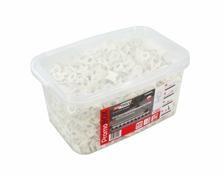 AWTOOLS Система укладки плитки PROMO BOX 2мм, 7-15мм, 900 шт. AW30385