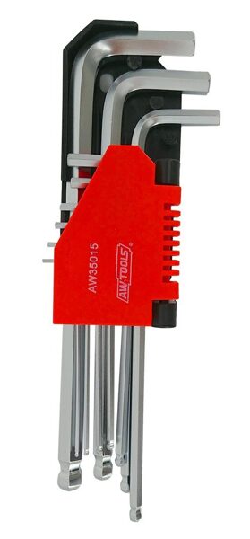 КЛЮЧИ ШЕСТИГРАННИК AWTOOLS ALLEN 9шт / шар 1.5-10 AW35015