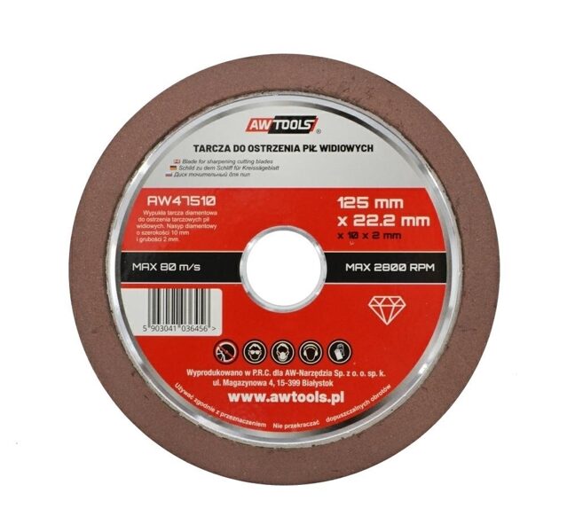 AWTOOLS ДИСК ДЛЯ ЗАТОЧКИ ДЛЯ ПИЛ 125мм AW47510 5903041036524
