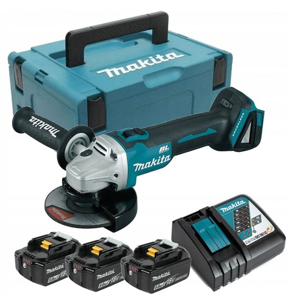 Аккумуляторная угловая шлифовальная машина MAKITA 18 В DGA504RT3J 3x5,0 Ач BLDC 088381840903