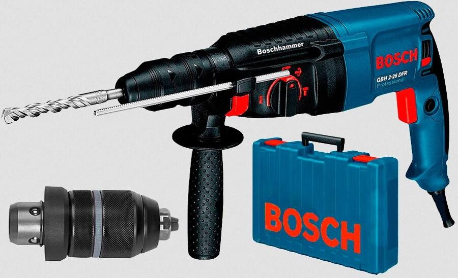 BOSCH ПЕРФОРАТОР 800W 2.7J + ADDITIONAL HANDLE GBH 2-26 DFR 0611254768