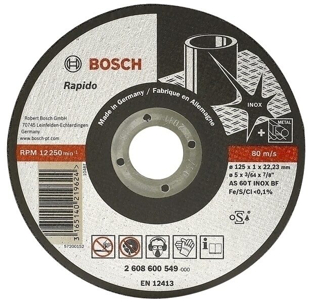 BOSCH Прямой отрезной диск Expert для Inox AS 46 T INOX BF, 230 мм, 22,23 мм, 2,0 мм.  2608600096