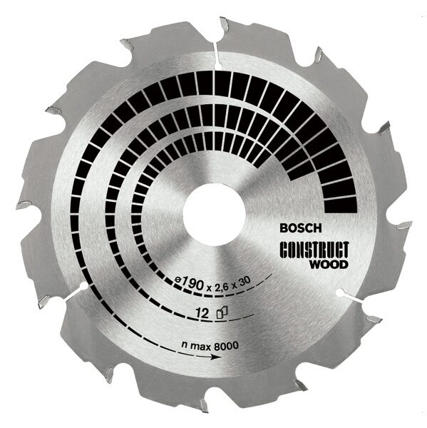 ДИСКОВАЯ ПИЛА BOSCH CONSTRUT WOOD 190x2,6x30x12z 2608640633