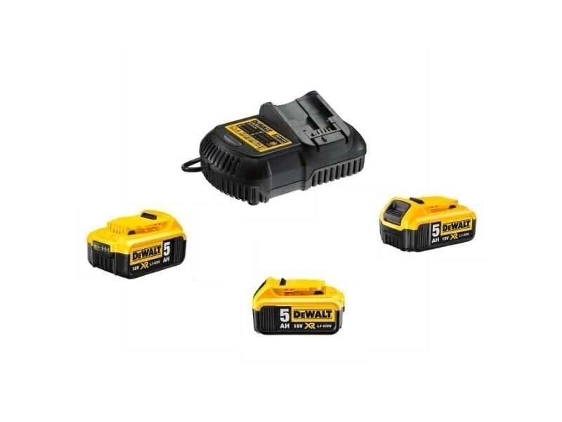 Dewalt lādētājs + x3 akumulatori 5,0Ah (DCB115P3-QW)