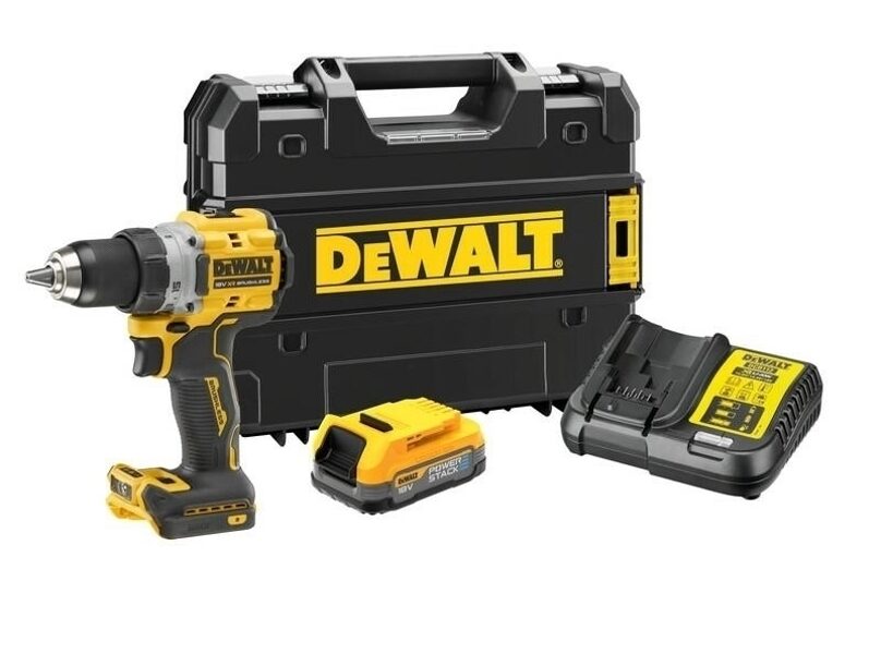 Дрель/Шуруповерт DEWALT 18 В 90 Нм BL 1x1,7 Ач POWERSTACK DCD800E1T-QW