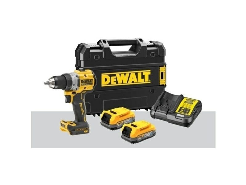 Дрель-шуруповерт DEWALT 18 В 90 Нм 2x1,7 Ач POWERSTACK DCD800E2T-QW
