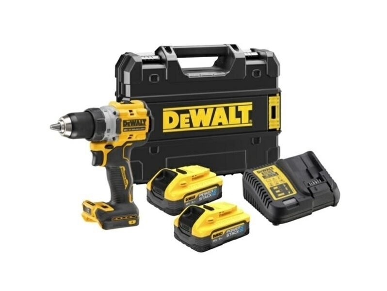 Дрель/шуруповерт DEWALT 18 В 90 Нм BL 2x5,0 Ач POWERSTACK DCD800H2T-QW