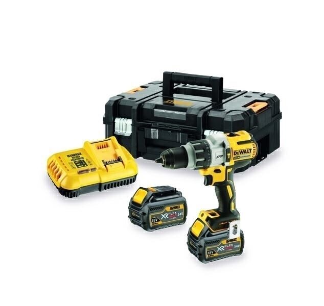 УДАРНАЯ Дрель/Шуруповерт DEWALT 18 В, 95/66 Нм, 3-ШЕСТЕРНИЧНАЯ, 2 x 6,0 Ач, КОРПУС TSTAK DCD996T2-QW