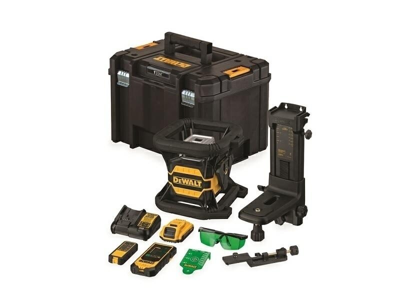 РОТАЦИОННЫЙ ЛАЗЕР DEWALT 18V DCE080D1GS ЗЕЛЕНЫЙ САМОУРОВЕНЬ. 80м 1х2,0Ач БТ ТСТАК DCE080D1GS-QW