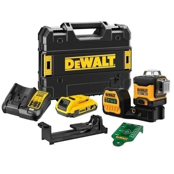 DEWALT Многолинейный лазер 18 В 3x360 зеленый (1x2,0 Ач) DCE089D1G18-QW