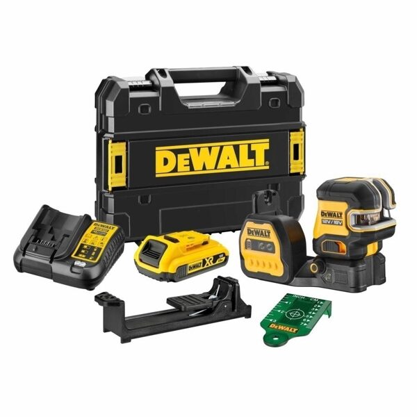 Лазерный уровень DEWALT Cross Line 12/18 В (1x2,0 Ач) зеленый луч DCE822D1G18-QW