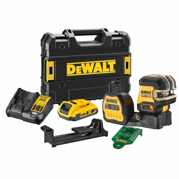 DEWALT Лазерный уровень 12/18 В DCE825D1G18-QW ЗЕЛЕНЫЙ + 5-ТОЧЕЧНЫЙ 1x2,0 Ач