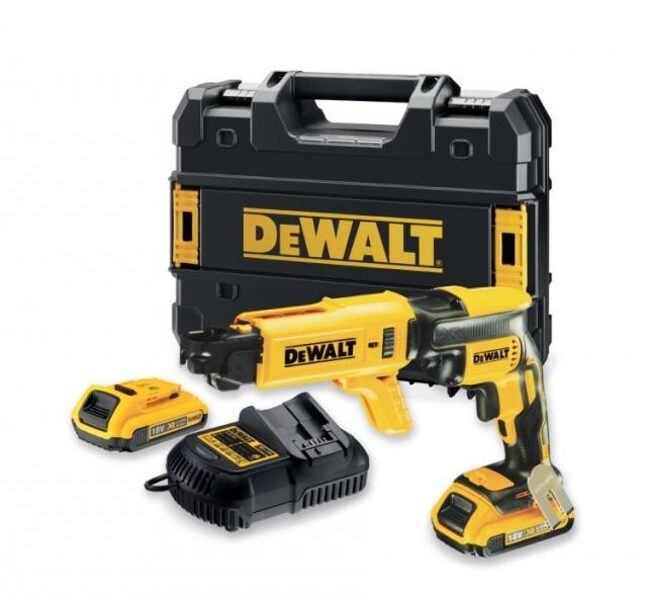 ЛЕНТОЧНЫЙ ШУРУПОВЕРТ DEWALT ДЛЯ ГИПСОКАРТОНА 18V 30Nm 2 x 5.0Ah LI-ION БЕСЩЕТОЧНЫЙ TSTAK + DCF6201 DCF620P2K-QW  5035048548134 