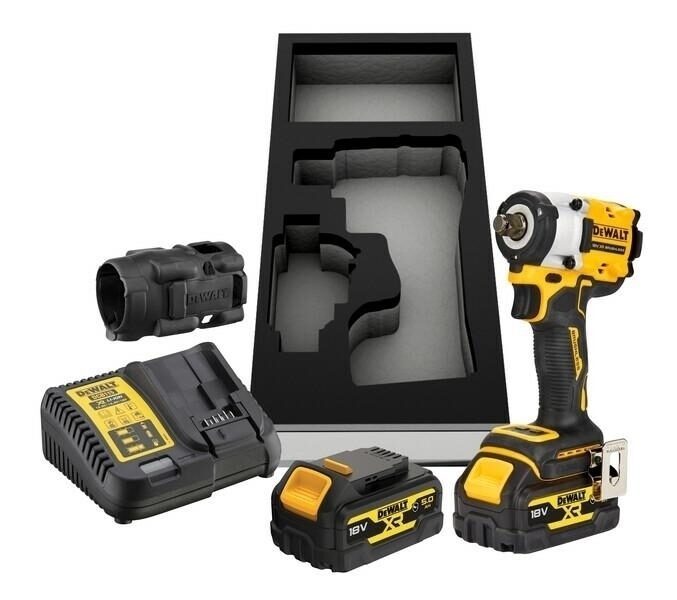 УДАРНЫЙ КЛЮЧ DEWALT 1/2" 18 В 406 Нм 2x5,0 Ач С ИЗОЛЯЦИЕЙ ДЛЯ КОЛЬЦА ТЕЛЕЖКИ DCF921P2G-QW
