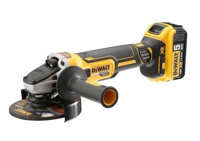 УГЛОВАЯ ШЛИФОВАЛЬНАЯ МАШИНА DEWALT 18 В 125 мм 2x5,0 Ач XR ЛИТИЙ-ИОННАЯ БЕСЩЕТОЧНАЯ DCG405P2-QW