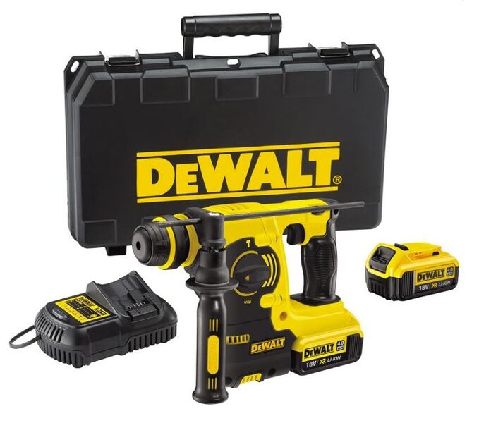 АККУМУЛЯТОРЫЙ ПЕРФОРАТОР DEWALT SDS-PLUS 18V 2,1J 2 x 4,0Ah XR LI-ION DCH253M2-QW