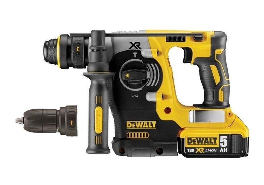  DEWALT ПЕРФОРАТОР SDS-PLUS 18 В 2,1 Дж 2 x 5,0 Ач XR ЛИТИЙ-ИОННЫЙ БЕСЩЕТОЧНЫЙ + РУЧКА DCH274P2-QW