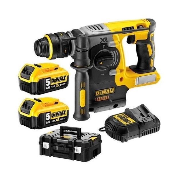 Перфоратор DEWALT SDS-PLUS 18V 2,1J 2 x 5,0Ah XR ЛИТИЙ-ИОННЫЕ  БЕСЩЕТОЧНЫЙ + РУЧКА DCH274P2T-QW