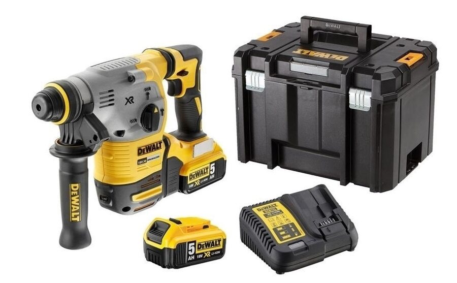 DEWALT ПЕРФОРАТОР SDS-PLUS 18 В 2,8 Дж 2 x 5,0 Ач XR ЛИТИЙ-ИОННЫЙ БЕСЩЕТОЧНЫЙ DCH283P2-QW