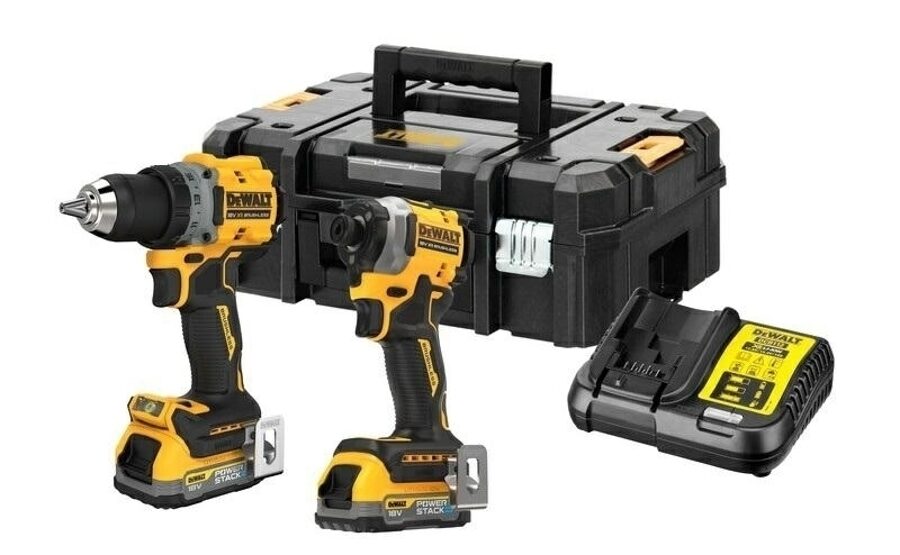 КОМБО-НАБОР DEWALT 18 В DCD800 ОТВЕРТКА + DCF850 ОТВЕРТКА 2x1,7 Ач POWERSTACK DCK2051E2T-QW