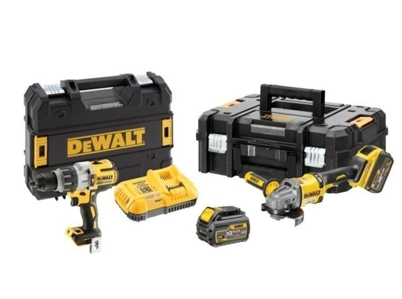 КОМБИНИРОВАННЫЙ КОМПЛЕКТ DEWALT 18/54 В DCD996+DCG414 FLEXVOLT 2x6,0 Ач TSTAK DCK2055T2T-QW