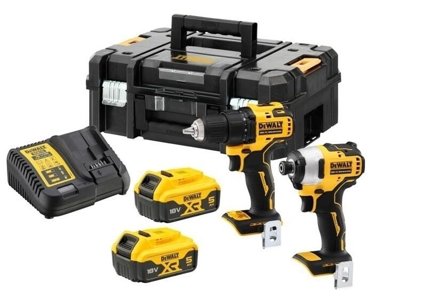 DEWALT KOMBINĒTAIS KOMPLEKTS 18V DCD708 SKŪVDZIŅA + DCD809 SKŪVDZIŅA 2x5.0Ah TSTAK DCK2061P2T-QW