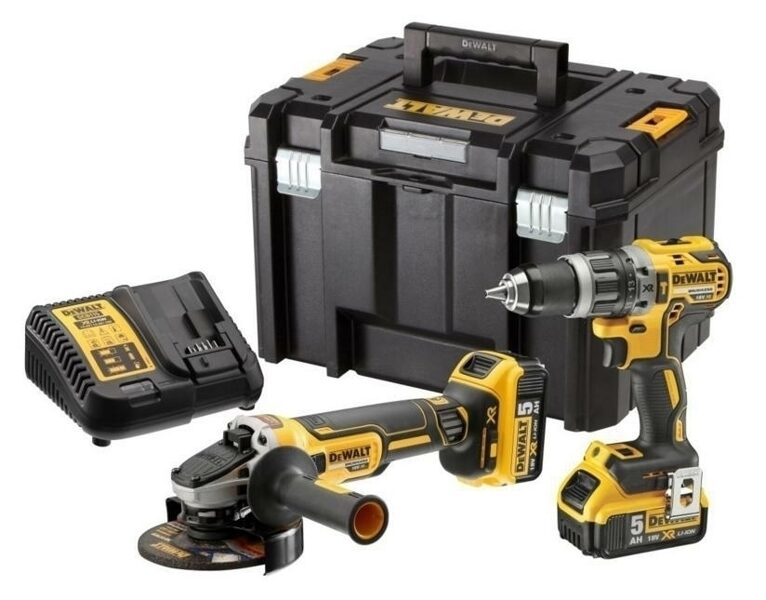 DEWALT ZESTAW COMBO 18V DCD796 + DCG405 + 2 x 5,0Ah DCK2080P2T-QW 5035048698358