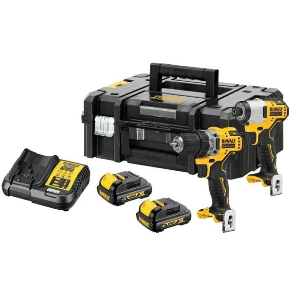 КОМБО-КОМПЛЕКТ DEWALT 12,0 В  (DCD701+DCF801) 2x1,3 Ач TSTAK II DCK2110C2T-QW