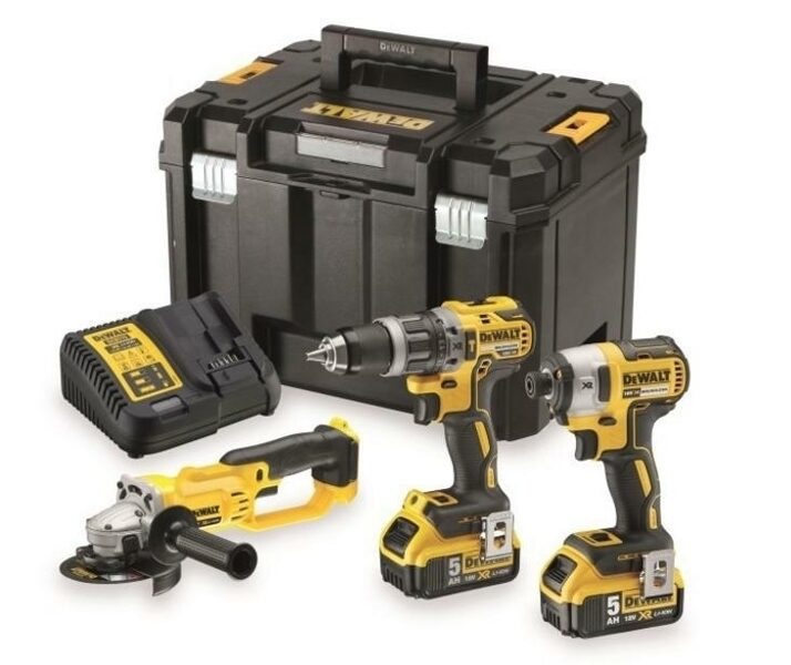 КОМБО-КОМЛЕКТ DEWALT 18 В DCK383P2T-QW (DCD796+DCF887+DCG412) 2x5,0 Ач TSTAK