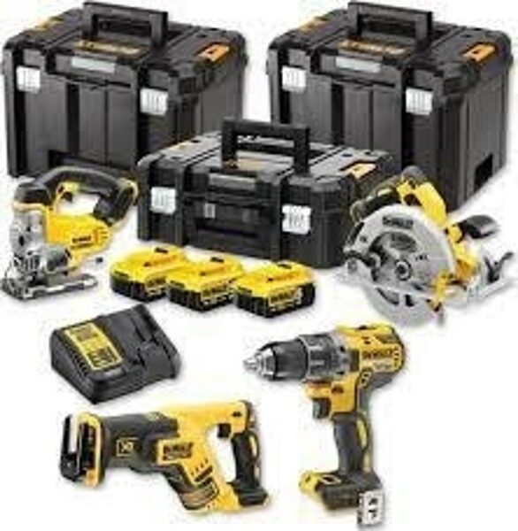 КОМБО КОМПЛЕКТ DEWALT 18 В DCD791+DCS570+DCS331+DCS367 3x4,0 Ач 2xTSTAK VI, TSTAK II DCK421P3T-QW