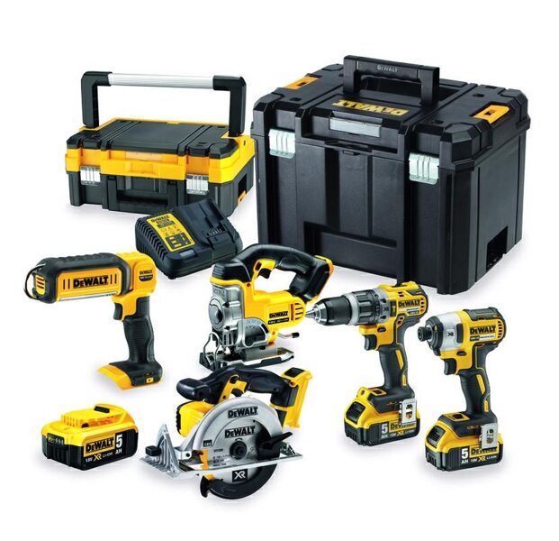 DEWALT COMBO 18V DCD796 + DCF887 + DCS391 + DCS331 + DCL050 + 3xDCB184 + DCB115 + TSTAK I + TSTAK VI DCK551P3T-QW