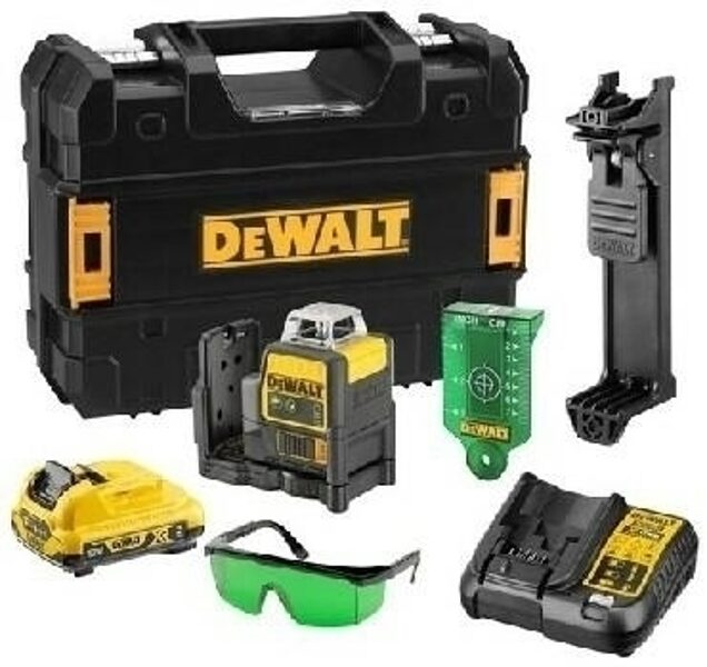 Лазерный уровень DEWALT Cross Line 18 В 3x360 (1x2,0 Ач) зеленые линии DCLE34031D1-QW