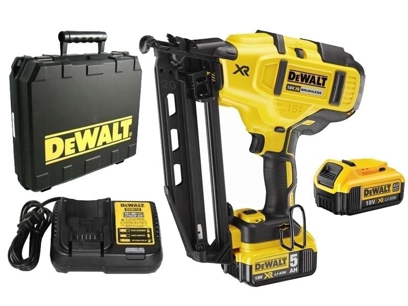 DEWALT NAILER 18V ​​16Ga 32-63mm 2x5.0Ah БЕСЩЕТОЧНЫЙ DCN660P2-QW